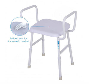 Shower Stool w- arms, padded seat Viking